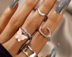 4pcs Butterfly Decor Ring