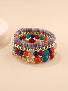 4pcs Colorful Beaded Bracelet