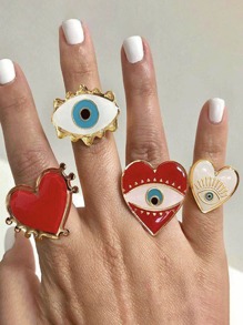 4pcs Eye Design Ring