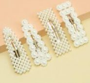 4pcs Faux Pearl Hair Clip