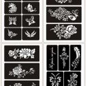 4pcs Floral Pattern Tattoo Stencil