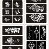 4pcs Floral Pattern Tattoo Stencil