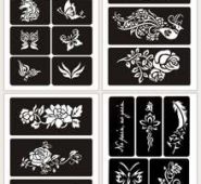 4pcs Floral Pattern Tattoo Stencil
