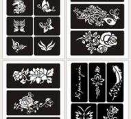 4pcs Floral Pattern Tattoo Stencil