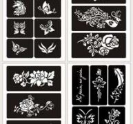 4pcs Floral Pattern Tattoo Stencil