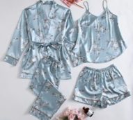 4pcs Floral Print Cami PJ Set