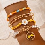 4pcs Flower Decor Bracelet