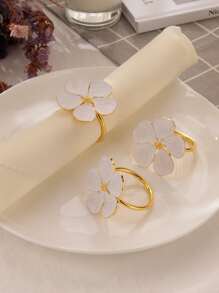 4pcs Flower Design Napkin Ring