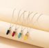 4pcs Geo Stone Pendant Chain Necklace