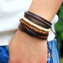 4pcs Guys Layered Bracelet