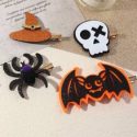 4pcs Halloween Skull Hair Clip