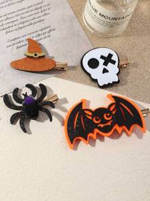 4pcs Halloween Skull Hair Clip