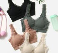 4pcs Lace Trim Sports Bra