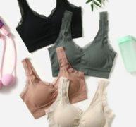 4pcs Lace Trim Sports Bra