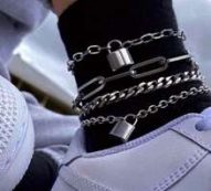 4pcs Lock Charm Anklet