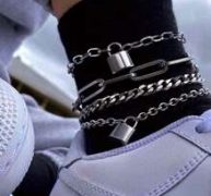 4pcs Lock Charm Anklet
