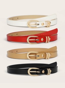 4pcs Metal Buckle Belt