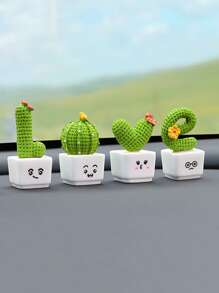 4pcs Mini Artificial Plant Design Love Ornaments