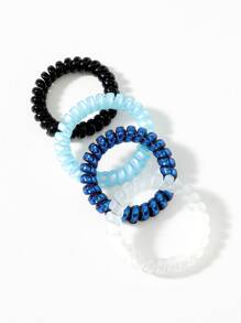 4pcs Plain Coil Wire Hair Tie