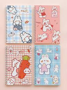 4pcs Rabbit Print Notebook