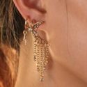 4pcs Rhinestone Decor Earrings