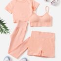 4pcs Seamless Solid Sports Set