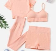 4pcs Seamless Solid Sports Set
