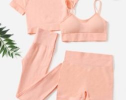 4pcs Seamless Solid Sports Set