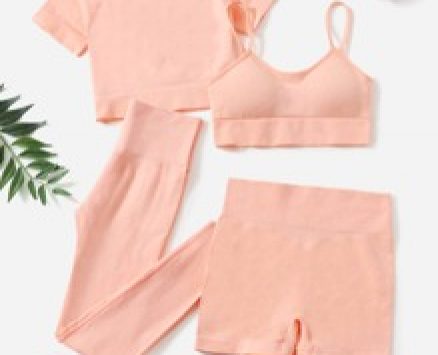 4pcs Seamless Solid Sports Set