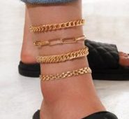 4pcs Simple Chain Anklet