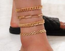4pcs Simple Chain Anklet