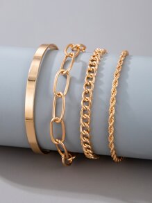 4pcs Simple Chain Bracelet