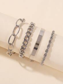 4pcs Simple Chain Bracelet