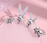 4pcs Skull Decor Ring
