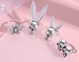 4pcs Skull Decor Ring