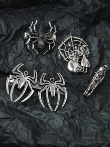 4pcs Spider Decor Hair Clip