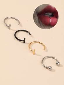 4pcs Stainless Steel Lip Ring