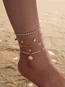 4pcs Star Charm Anklet