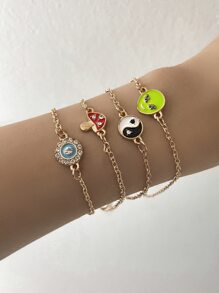 4pcs Yin & Yang Decor Bracelet