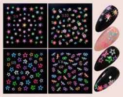 4sheets Flower Pattern Nail Art Sticker