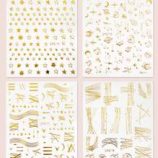 4sheets Star Pattern Nail Art Sticker