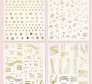 4sheets Star Pattern Nail Art Sticker