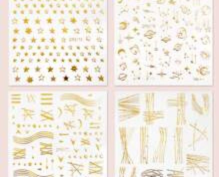 4sheets Star Pattern Nail Art Sticker