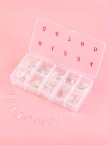 500pcs Clear Fake Nail & 1pc Storage Box