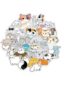 50pcs Cartoon Cat Pattern Sticker