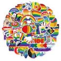 50pcs LGBT Rainbow Stripe Sticker