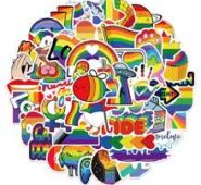 50pcs LGBT Rainbow Stripe Sticker