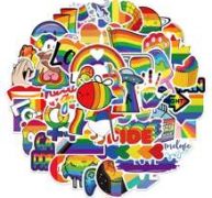 50pcs LGBT Rainbow Stripe Sticker