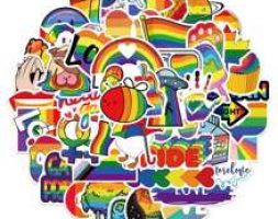 50pcs LGBT Rainbow Stripe Sticker