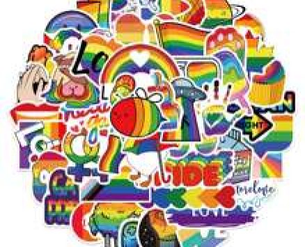 50pcs LGBT Rainbow Stripe Sticker